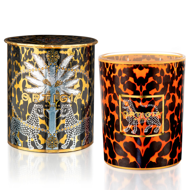 Decorated Candle Ambra Nera Small