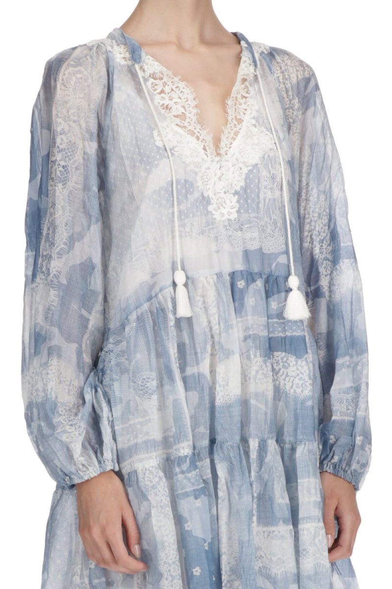 Dress Soft Blue Print