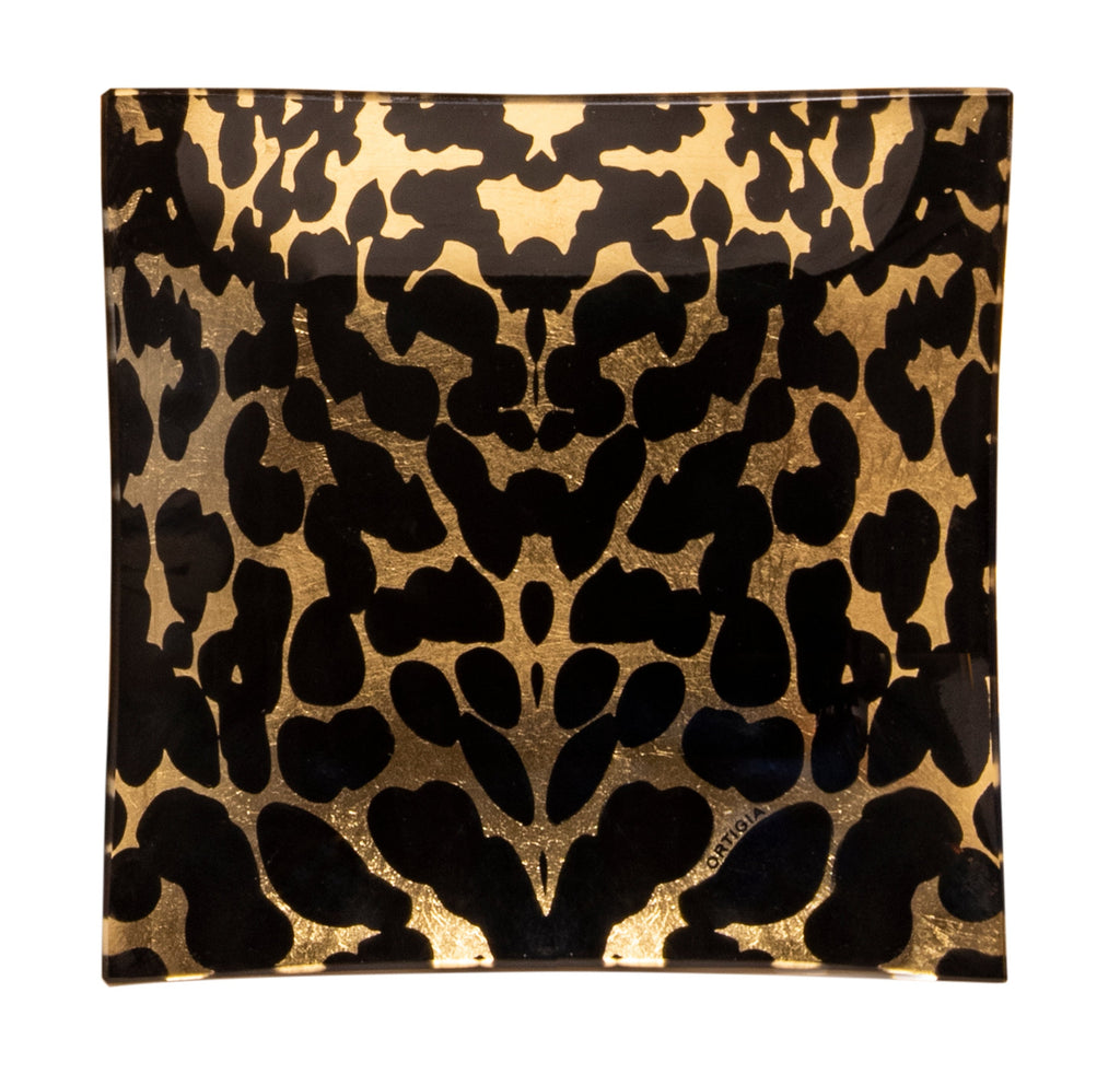 Ortigia Sicilia Glass Plate Gattopardo Square - Thumbnail 5