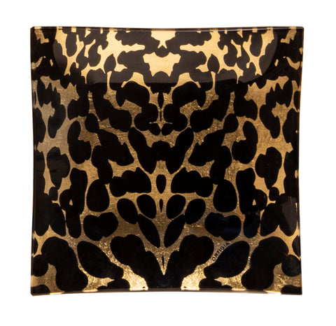 Ortigia Sicilia Glass Plate Gattopardo Square - Thumbnail 3