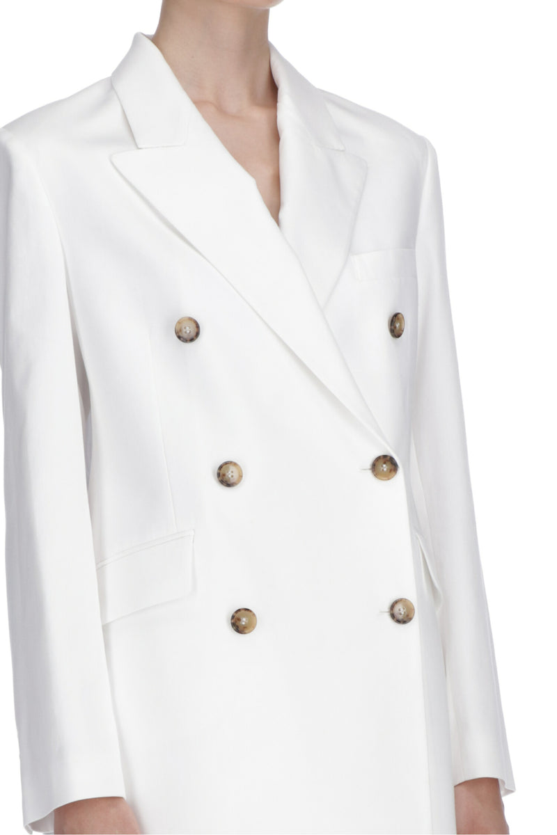 White Long Blazer Suit