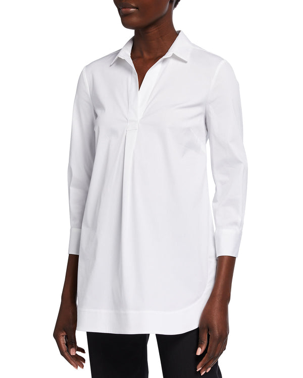 Shirt - Stretch Cotton Poplin Tunic (Eugenia)