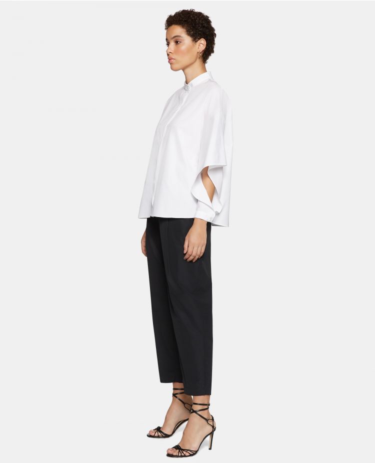 Shirt - Split Sleeve Cotton Poplin