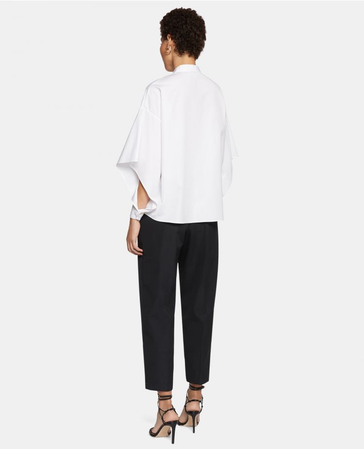 Shirt - Split Sleeve Cotton Poplin